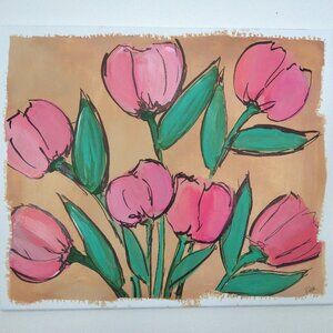 Untitled Floral Series #6 Original Painting by Artist Rachael Potter